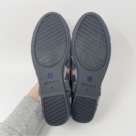 Rothy’s Grey Botanicamo Loafer Camo Knit Flats Shoes Gray Mule Ballet Shoes - Picture 4 of 4